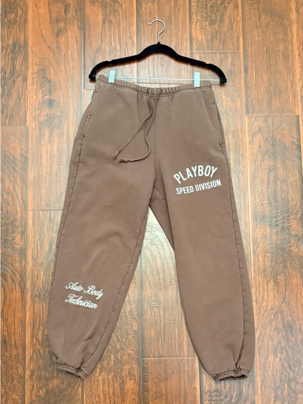 Playboy x PacSun Brown Sweatpants – Graphic Logo – Size S
